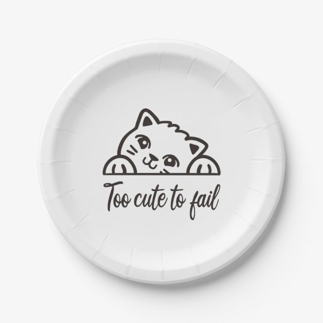 Too cute to fail paper plate (Front)