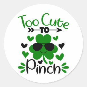 Too Cute to Pinch 🍀💚 Classic Round Sticker