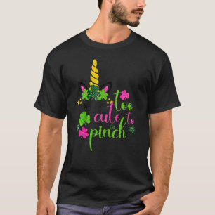 Too Cute To Pinch Girls St Patrick's Day Lucky Rag T-Shirt