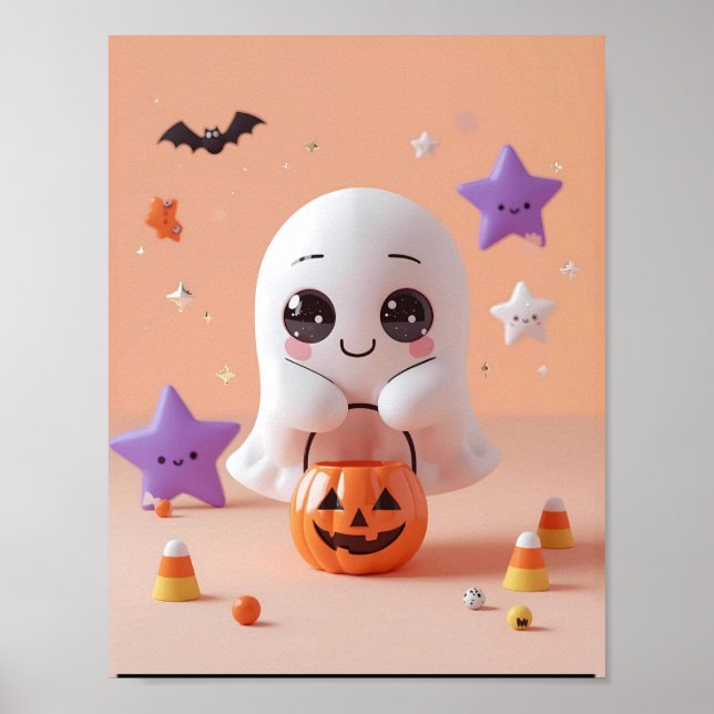 Too Cute to Spook – Adorable Ghost Poster (Front)