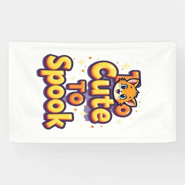 Too Cute To Spook Cat Banner (Horizontal)