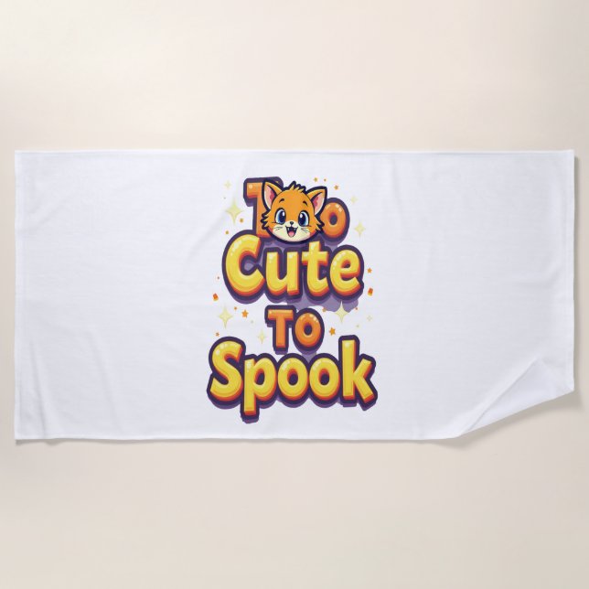 Too Cute To Spook Cat Beach Towel (Front)