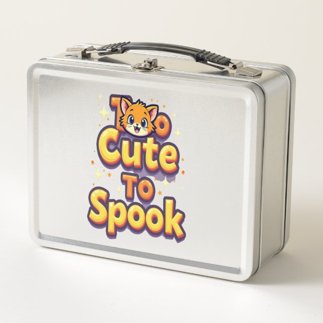 Too Cute To Spook Cat Metal Lunch Box (Front)