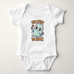 Too Cute To Spook Cute Halloween Ghost Baby Bodysuit