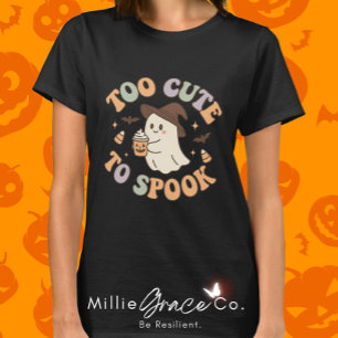 Too Cute to Spook – Cute Pastel Ghost & Pumpkin Co T-Shirt