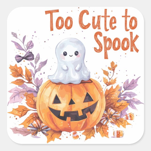 Too Cute to Spook | ExDesigner | Halloween Square Sticker (Front)
