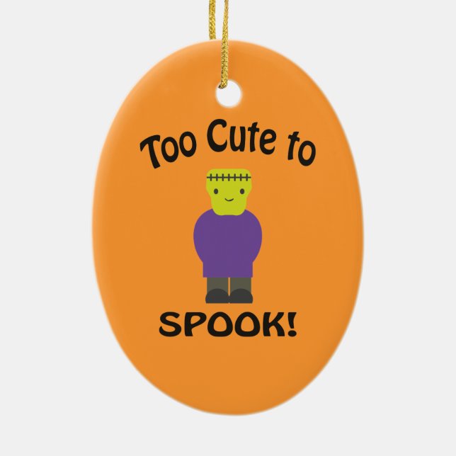 Too Cute To Spook - Frankenstein Ceramic Ornament (Back)