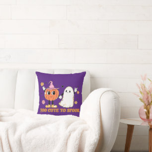 TOO CUTE TO SPOOK funny cute ghost halloween       Cushion