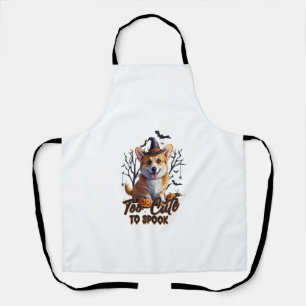 Too Cute To Spook Funny Halloween Dog Corgi T shir Apron