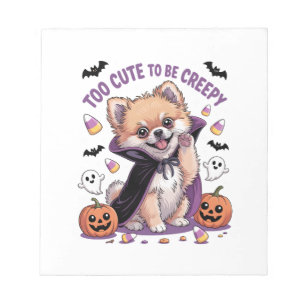 Too Cute To Spook Funny Halloween Dog Corgi T shir Notepad