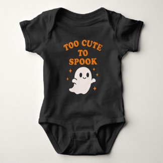  Too Cute To Spook - Funny Halloween Ghost  Baby Bodysuit