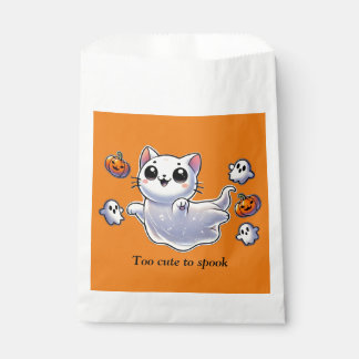 Too cute to spook ghost cat favour bag