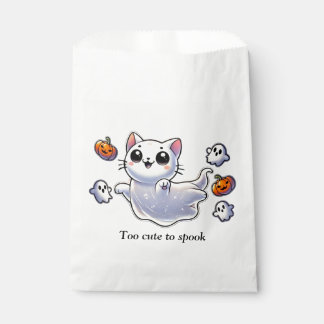 Too cute to spook ghost cat favour bag