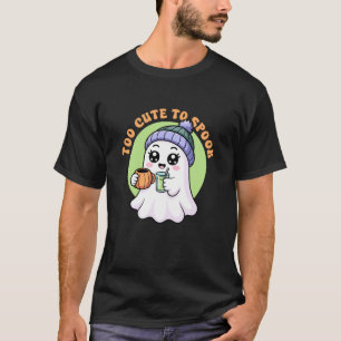 Too Cute to spook Ghost with Pumpkin Mug and Match T-Shirt