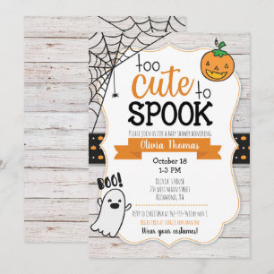 Too Cute to Spook Halloween Baby Shower Invitation
