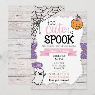 Too Cute to Spook Halloween Baby Shower Invitation