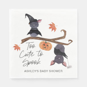 Too Cute to Spook Halloween Bats Baby Shower Napkin