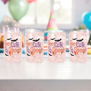 Too Cute to Spook Halloween  Can Glass