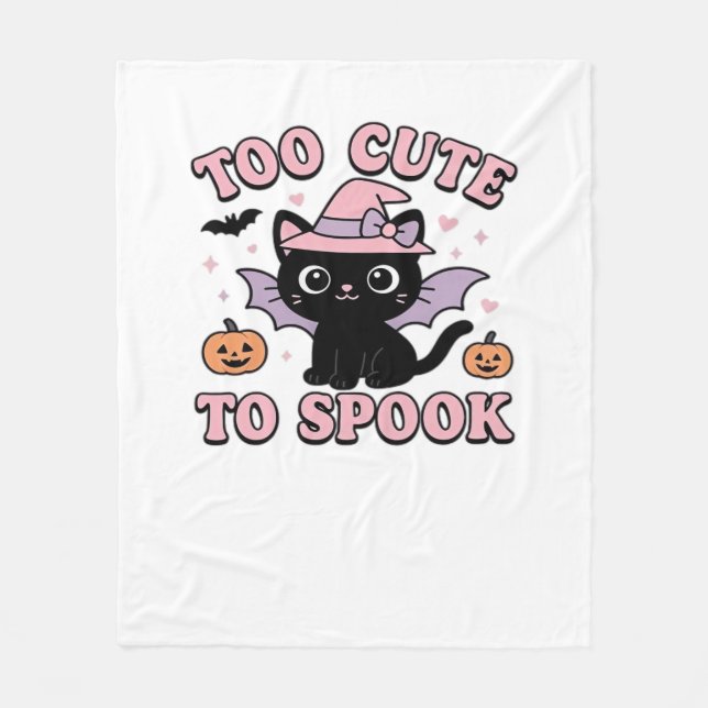 Too Cute to Spook – Halloween Cat Edition Classic  Fleece Blanket (Front)