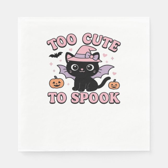 Too Cute to Spook – Halloween Cat Edition Classic  Napkin (Front)