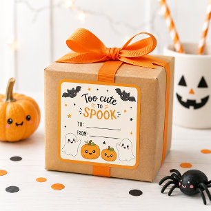 Too Cute to Spook Halloween Favour Square Sticker