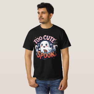 Too Cute To Spook Halloween Ghost Design T-Shirt
