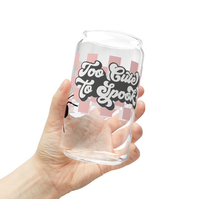 Too Cute To Spook Halloween Mug, Fall Halloween Can Glass (Creator Uploaded)