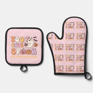 Too Cute to Spook Halloween Oven Mitt & Pot Holder Set
