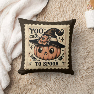 Too Cute To Spook Halloween Pillow