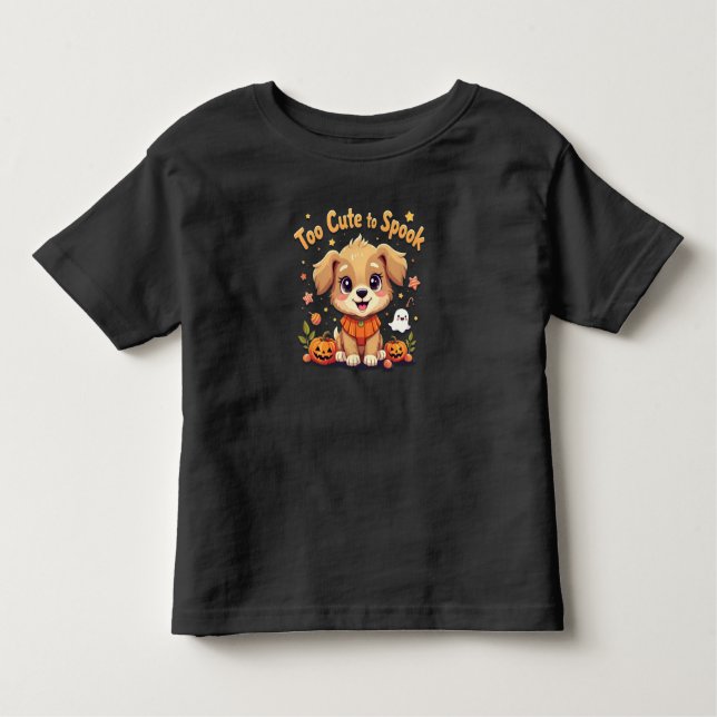 Too Cute To Spook Halloween Toddler T-Shirt (Front)