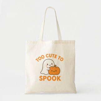 Too Cute to Spook Halloween Tote Bag – Kawaii Ghos
