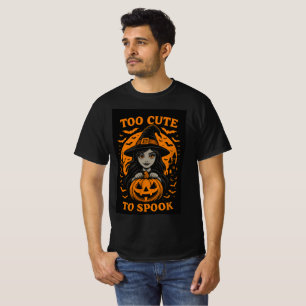 Too Cute to Spook Halloween Witch Art T-Shirt