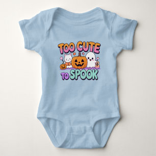 Too Cute to Spook – Kawaii Pastel Halloween Baby Bodysuit