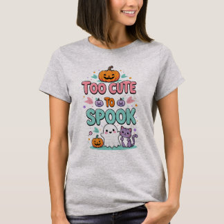 Too Cute to Spook – Kawaii Pastel Halloween T-Shirt