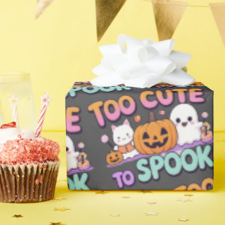 Too Cute to Spook – Kawaii Pastel Halloween Wrapping Paper