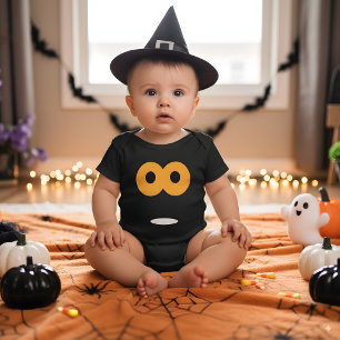 Too Cute To Spook Monster Face Halloween Costume Baby Bodysuit