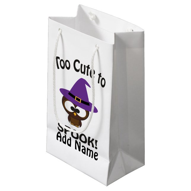 Too Cute to Spook Owl Small Gift Bag (Front Angled)