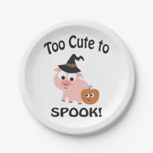 Too Cute To Spook Pig Paper Plate