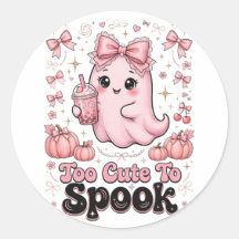Too Cute To Spook Pink Ghost Halloween Shirt Cute