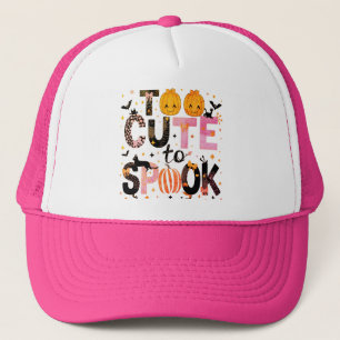 Too Cute To Spook Purple Spooky Glitter Trucker Hat