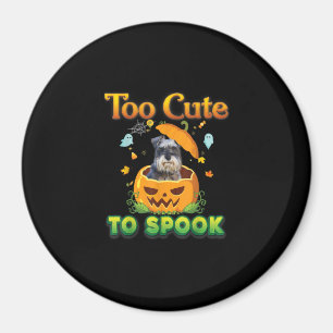 Too Cute To Spook Schnauzer Dog Halloween Pumpkin Magnet