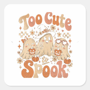 Too Cute to Spook Square Sticker