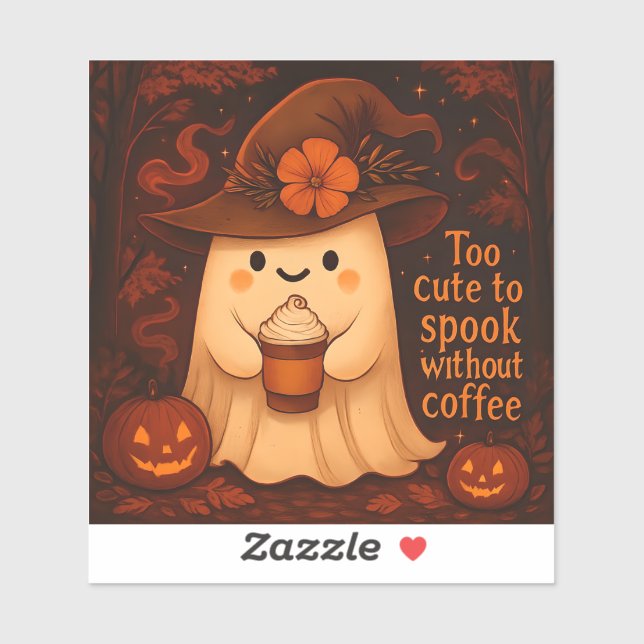 Too Cute to Spook Without Coffee – Halloween Ghost (Sheet)