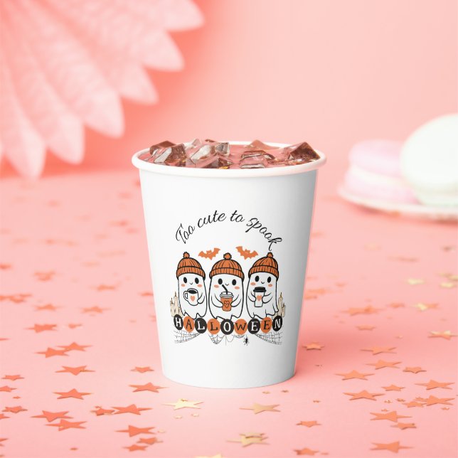 Too Cute to Spooky Halloween Paper Cup | Fun Party (Insitu)