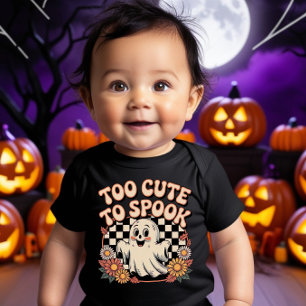 Too Cute Too Spook - Funny Halloween  Baby T-Shirt