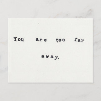 Too far away postcard