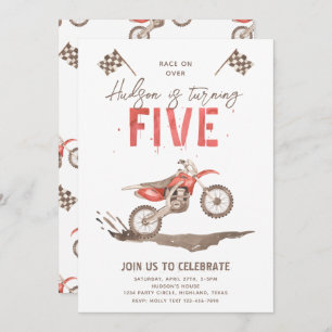 Too Fast 5th Birthday Invitation   Bike Party