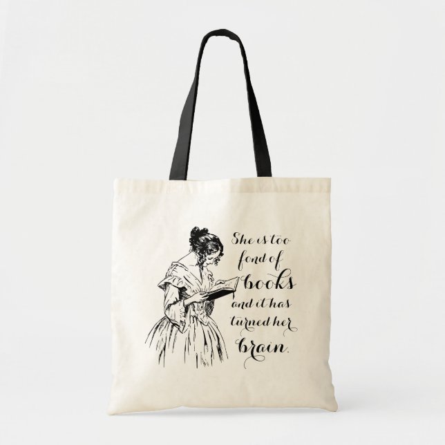 Too fond of books Louisa May Alcott Tote (Front)