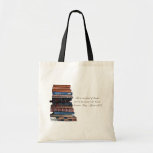 Too fond of books-old books with quote. tote bag