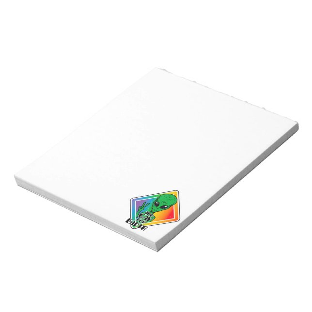 Too Gay For Earth Funny Alien UFO  Notepad (Rotated)